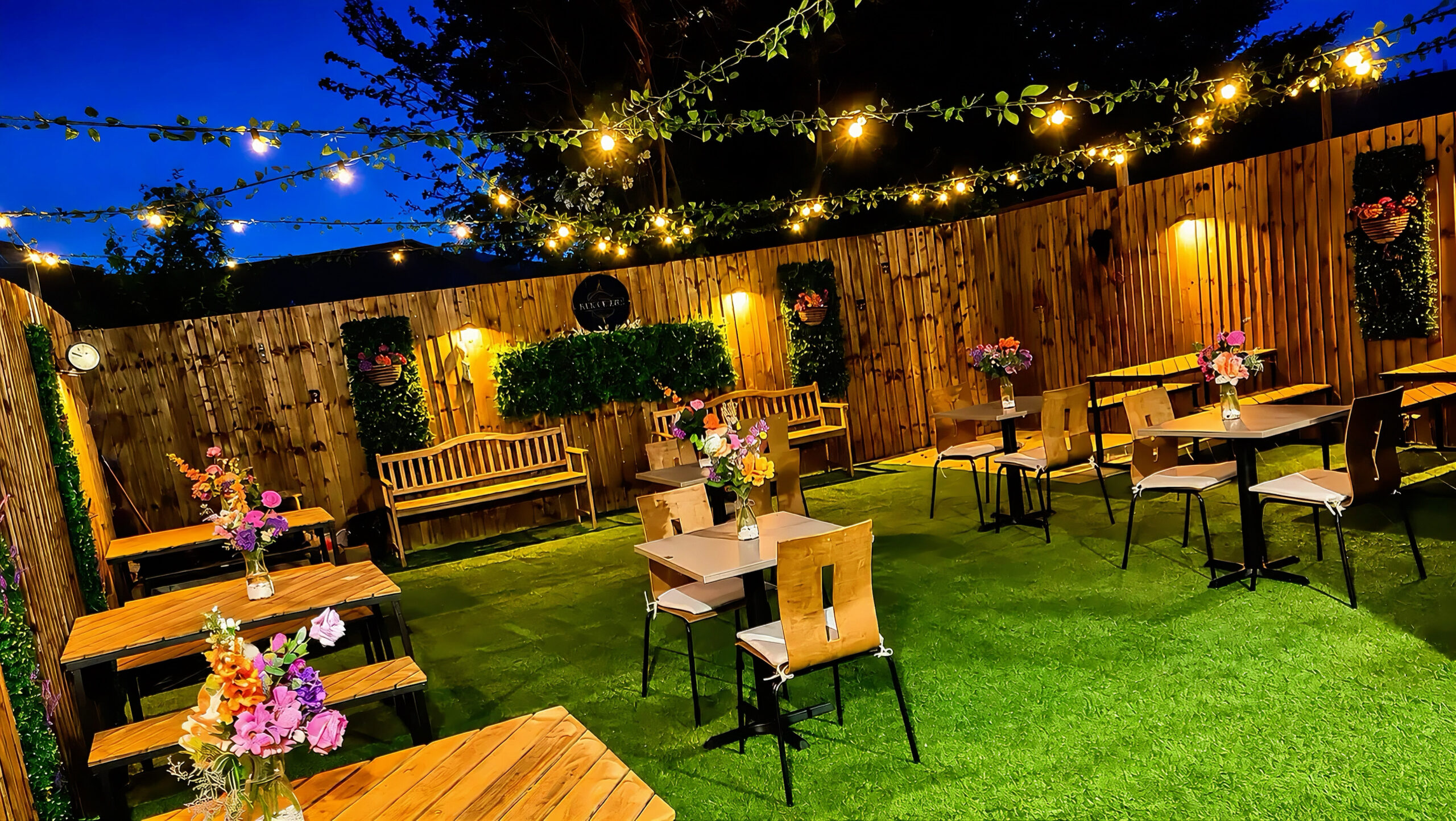 Efes Meze Widnes garden seating area